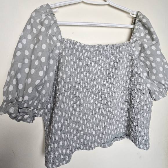 Abercrombie & Fitch Dot Smocked Top, XXL - Picture 6 of 9